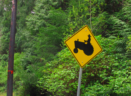 denman island tractor sign